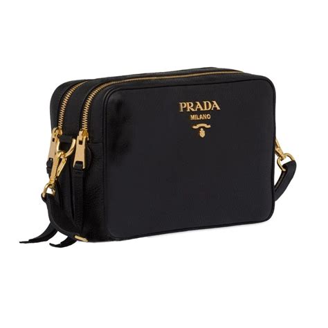 how big is the prada vitello phenix crossbody bag 1bh079|Prada Black Vitello Phenix Leather Double Zip Crossbody Bag .